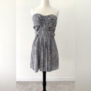Women’s Charlie Jade Strapless Dress in Grey/ White Print, Sz. M